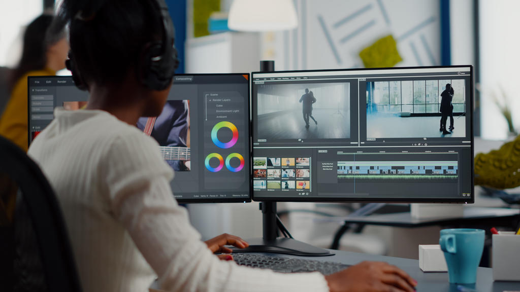 Video editor scrubbing through footage