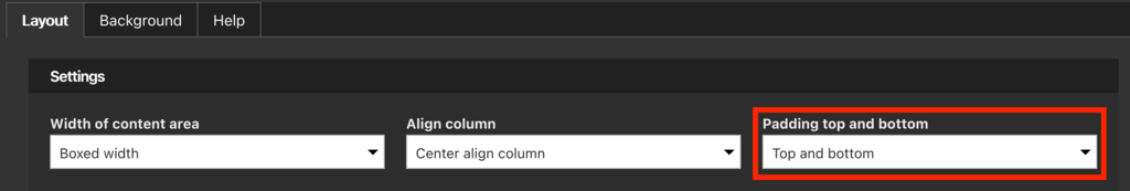 Component settings: Use "padding top and bottom" option under "Layout" tab