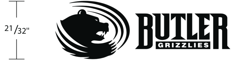 Athletics/Activity Logo Horizontal: Minimum height - 21/32"