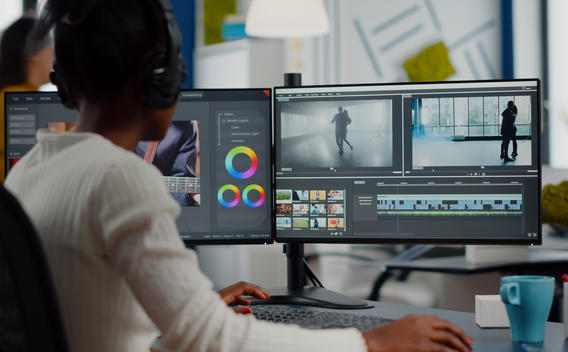 Video editor scrubbing through footage